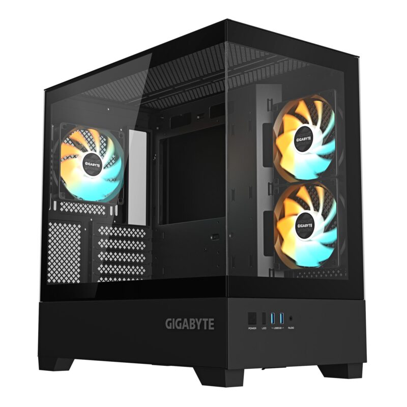 Case|GIGABYTE|C201 PANORAMIC|MidiTower|Case product features Rackmountable/Removeable HDD basket/Transparent panel|Not included|MicroATX|MiniITX|Colour Black|GB-C201P Case|GIGABYTE|C201 PANORAMIC|MidiTower|Case product features Rackmountable/Removeable HDD basket/Transparent panel|Not included|MicroATX|MiniITX|Colour Black|GB-C201P