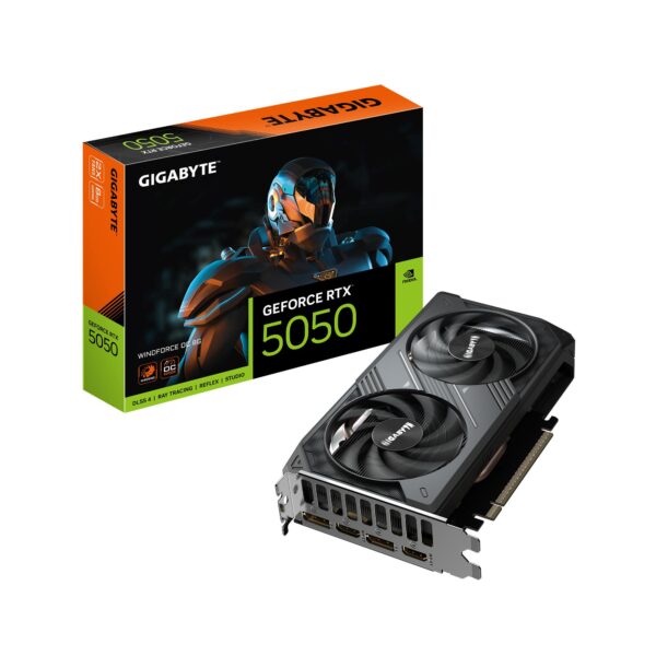 Graphics Card|GIGABYTE|NVIDIA GeForce RTX 5050|8 GB|GDDR6|128 bit|PCIE 5.0 16x|GPU 2587 MHz|Dual Slot Fansink|GV-N5050WF2OC-8GD1.0 Graphics Card|GIGABYTE|NVIDIA GeForce RTX 5050|8 GB|GDDR6|128 bit|PCIE 5.0 16x|GPU 2587 MHz|Dual Slot Fansink|GV-N5050WF2OC-8GD1.0
