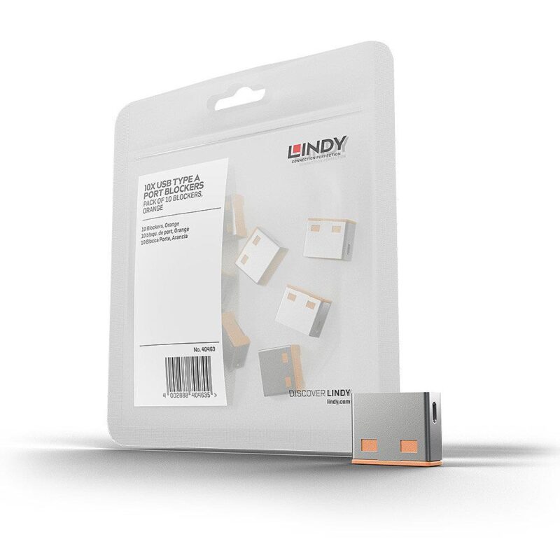 USB PORT BLOCKER 10PACK/ORANGE 40463 LINDY USB PORT BLOCKER 10PACK/ORANGE 40463 LINDY
