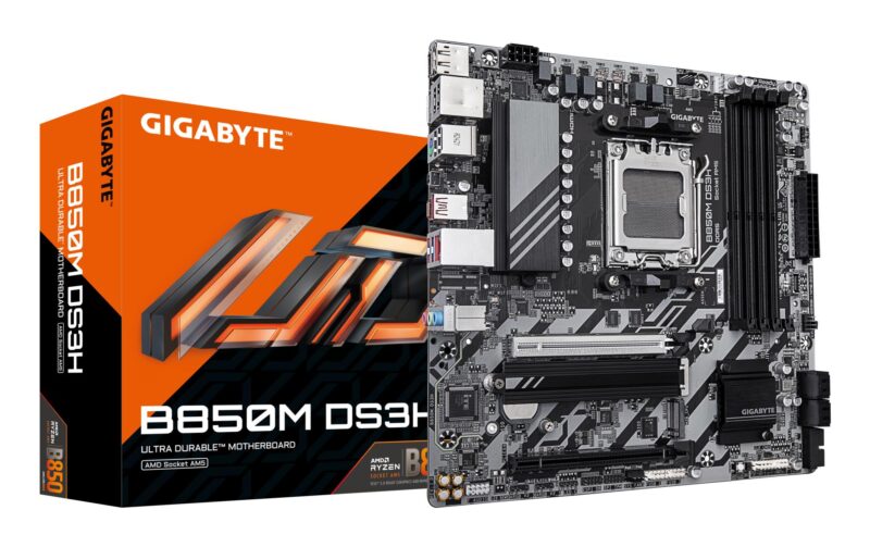 Mainboard|GIGABYTE|AMD B850|Socket AM5|micro ATX|RAM DDR5-SDRAM|4xSlots|2xNumber of M.2 (M) slots|B850MDS3H1.2 Mainboard|GIGABYTE|AMD B850|Socket AM5|micro ATX|RAM DDR5-SDRAM|4xSlots|2xNumber of M.2 (M) slots|B850MDS3H1.2