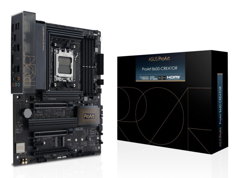 Mainboard|ASUS|AMD B650|SAM5|ATX|Memory DDR5|Memory slots 4|1xPCI-Express 4.0 1x|3xPCI-Express 4.0 16x|3xM.2|1xHDMI|1xDisplayPort|2xUSB 2.0|3xUSB 3.2|2xUSB-C|1xOptical S/PDIF|2xRJ45|5xAudio port|PROARTB650-CREATOR Mainboard|ASUS|AMD B650|SAM5|ATX|Memory DDR5|Memory slots 4|1xPCI-Express 4.0 1x|3xPCI-Express 4.0 16x|3xM.2|1xHDMI|1xDisplayPort|2xUSB 2.0|3xUSB 3.2|2xUSB-C|1xOptical S/PDIF|2xRJ45|5xAudio port|PROARTB650-CREATOR