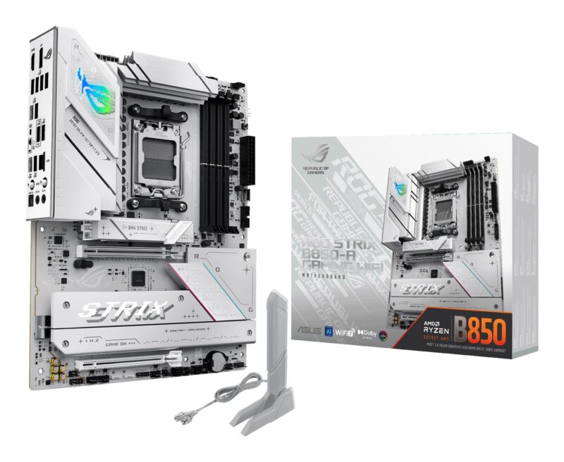 Mainboard|ASUS|AMD B850|SAM5|ATX|Memory DDR5|Memory slots 4|1xPCI-Express 4.0 16x|1xPCI-Express 5.0 16x|4xM.2|1xHDMI|1xDisplayPort|12xUSB 2.0|3xUSB-C|1xOptical S/PDIF|1xRJ45|2xAudio port|STRIXB850-AGAMINGWIFI
