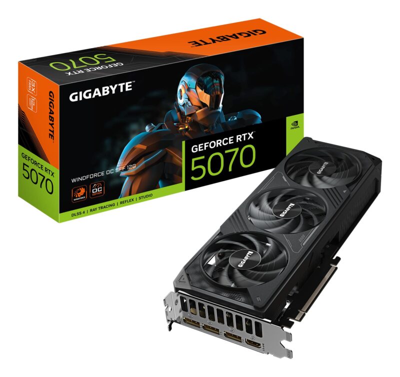 Graphics Card|GIGABYTE|NVIDIA GeForce RTX 5070|12 GB|GDDR7|192 bit|PCIE 5.0 16x|GPU 2542 MHz|Triple slot Fansink|1xHDMI|3xDisplayPort|GV-N5070WF3OC-12GD Graphics Card|GIGABYTE|NVIDIA GeForce RTX 5070|12 GB|GDDR7|192 bit|PCIE 5.0 16x|GPU 2542 MHz|Triple slot Fansink|1xHDMI|3xDisplayPort|GV-N5070WF3OC-12GD