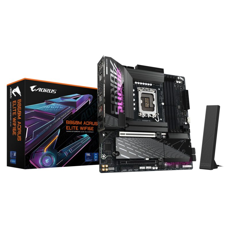 Mainboard|GIGABYTE|Intel B860 Express|LGA1851|Micro-ATX|Memory DDR5|Memory slots 4|2xPCI-Express 16x|3xM.2|1xHDMI|1xDisplayPort|1xAudio-In|1xAudio-Out|4xUSB 2.0|6xUSB 3.2|1xUSB-C|1xOptical S/PDIF|1xRJ45|B860MAELITEWIFI6E1.0 Mainboard|GIGABYTE|Intel B860 Express|LGA1851|Micro-ATX|Memory DDR5|Memory slots 4|2xPCI-Express 16x|3xM.2|1xHDMI|1xDisplayPort|1xAudio-In|1xAudio-Out|4xUSB 2.0|6xUSB 3.2|1xUSB-C|1xOptical S/PDIF|1xRJ45|B860MAELITEWIFI6E1.0