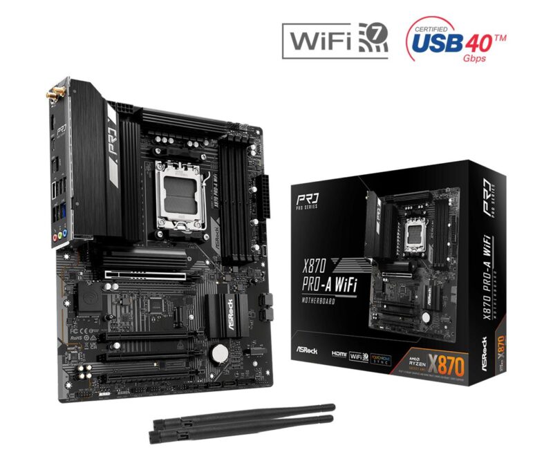 Mainboard|ASROCK|AMD X870|SAM5|ATX|Memory DDR5|Memory slots 4|X870PRO-AWIFI Mainboard|ASROCK|AMD X870|SAM5|ATX|Memory DDR5|Memory slots 4|X870PRO-AWIFI
