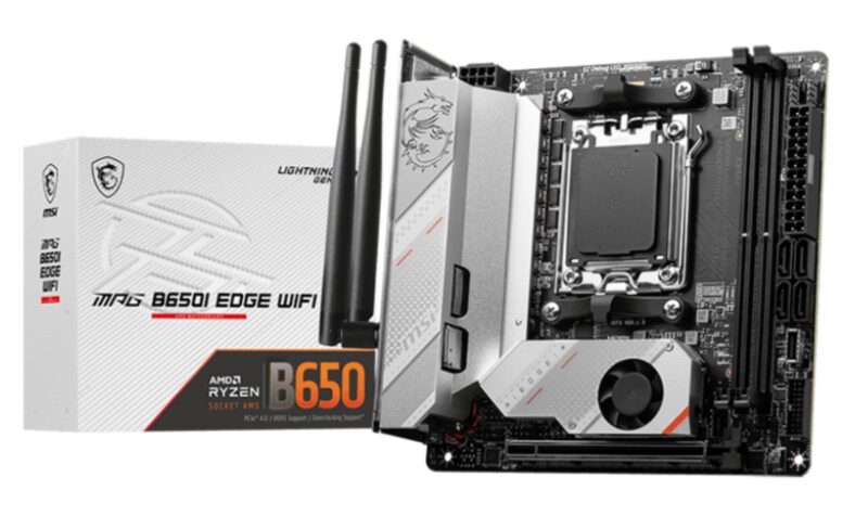 Mainboard|MSI|AMD B650|SAM5|Mini-ITX|Memory DDR5|Memory slots 2|1xPCI-Express 16x|2xM.2|1xHDMI|5xUSB 3.2|1xUSB-C|1xRJ45|3xAudio port|MPGB650IEDGEWIFI Mainboard|MSI|AMD B650|SAM5|Mini-ITX|Memory DDR5|Memory slots 2|1xPCI-Express 16x|2xM.2|1xHDMI|5xUSB 3.2|1xUSB-C|1xRJ45|3xAudio port|MPGB650IEDGEWIFI