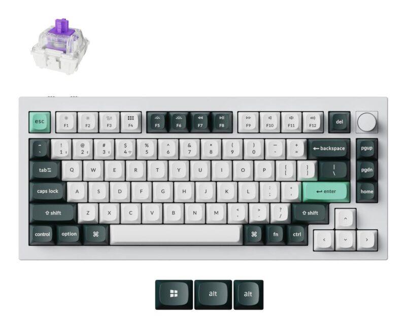 KEYBOARD WRL Q1 HE RGB/SHELL WHITE Q1H-P1 KEYCHRON KEYBOARD WRL Q1 HE RGB/SHELL WHITE Q1H-P1 KEYCHRON