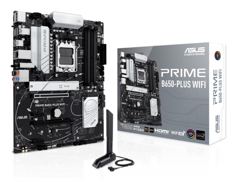 Mainboard|ASUS|AMD B650|SAM5|ATX|Memory DDR5|2xPCI-Express 4.0 1x|2xPCI-Express 4.0 16x|2xM.2|1xHDMI|1xDisplayPort|2xUSB 2.0|2xUSB 3.0|3xUSB 3.2|2xUSB-C|1xOptical S/PDIF|1xRJ45|5xAudio port|PRIMEB650-PLUSWIFI Mainboard|ASUS|AMD B650|SAM5|ATX|Memory DDR5|2xPCI-Express 4.0 1x|2xPCI-Express 4.0 16x|2xM.2|1xHDMI|1xDisplayPort|2xUSB 2.0|2xUSB 3.0|3xUSB 3.2|2xUSB-C|1xOptical S/PDIF|1xRJ45|5xAudio port|PRIMEB650-PLUSWIFI