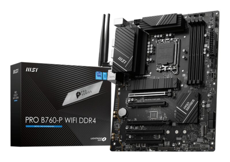 Mainboard|MSI|Intel B760 Express|LGA1700|ATX|Memory DDR4|Memory slots 4|5xPCI-Express 5.0 16x|2xM.2|1xHDMI|1xDisplayPort|4xUSB 2.0|2xUSB 3.2|1xUSB-C|1xPS/2|1xOptical S/PDIF|1xRJ45|5xAudio port|PROB760-PWIFIDDR4 Mainboard|MSI|Intel B760 Express|LGA1700|ATX|Memory DDR4|Memory slots 4|5xPCI-Express 5.0 16x|2xM.2|1xHDMI|1xDisplayPort|4xUSB 2.0|2xUSB 3.2|1xUSB-C|1xPS/2|1xOptical S/PDIF|1xRJ45|5xAudio port|PROB760-PWIFIDDR4
