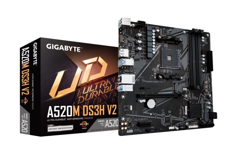 Mainboard|GIGABYTE|AMD A520|SAM4|Micro-ATX|Memory DDR4|Memory slots 4|A520MDS3HV2 Mainboard|GIGABYTE|AMD A520|SAM4|Micro-ATX|Memory DDR4|Memory slots 4|A520MDS3HV2