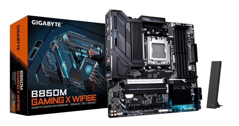 Mainboard|GIGABYTE|AMD B850|Socket AM5|micro ATX|RAM DDR5-SDRAM|4xSlots|Wi-Fi Yes|Bluetooth Yes|2xNumber of M.2 (M) slots|GIGABYTE B850M GAMING X WIFI6E|B850MGAMINGXWF6E1.1 Mainboard|GIGABYTE|AMD B850|Socket AM5|micro ATX|RAM DDR5-SDRAM|4xSlots|Wi-Fi Yes|Bluetooth Yes|2xNumber of M.2 (M) slots|GIGABYTE B850M GAMING X WIFI6E|B850MGAMINGXWF6E1.1