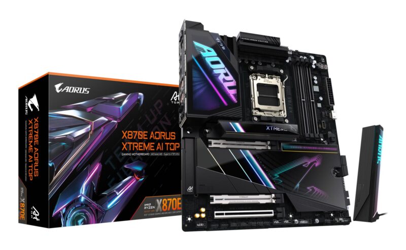 Mainboard|GIGABYTE|AMD X870E|SAM5|EATX|Memory DDR5|Memory slots 4|1xPCI-Express 4.0 4x	|1xPCI-Express 4.0 8x|1xPCI-Express 5.0 16x|4xM.2|1xHDMI|2xUSB 2.0|6xUSB 3.2|2xUSB-C|1xOptical S/PDIF|2xRJ45|2xAudio port|X870EAXTREMEAITOP