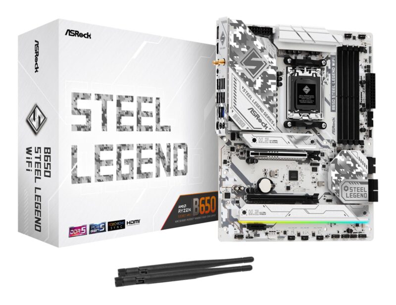 Mainboard|ASROCK|AMD B650|SAM5|ATX|Memory DDR5|Memory slots 4|1xPCI-Express 3.0 16x|1xPCI-Express 4.0 1x|1xPCI-Express 5.0 16x|1xM.2|1xHDMI|1xDisplayPort|8xUSB 2.0|3xUSB 3.2|2xUSB-C|1xRJ45|2xAudio port|B650STEELLEGENDWIFI Mainboard|ASROCK|AMD B650|SAM5|ATX|Memory DDR5|Memory slots 4|1xPCI-Express 3.0 16x|1xPCI-Express 4.0 1x|1xPCI-Express 5.0 16x|1xM.2|1xHDMI|1xDisplayPort|8xUSB 2.0|3xUSB 3.2|2xUSB-C|1xRJ45|2xAudio port|B650STEELLEGENDWIFI