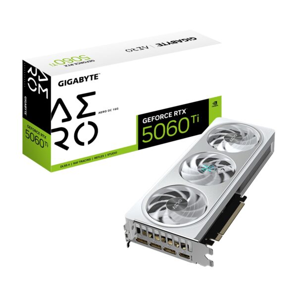 Graphics Card|GIGABYTE|NVIDIA GeForce RTX 5060 Ti|16 GB|GDDR7|128 bit|PCIE 5.0 16x|GPU 2647 MHz|Triple slot Fansink|1xHDMI|3xDisplayPort|GV-N506TAEROOC-16GD1.0