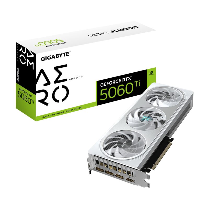 Graphics Card|GIGABYTE|NVIDIA GeForce RTX 5060 Ti|16 GB|GDDR7|128 bit|PCIE 5.0 16x|GPU 2647 MHz|Triple slot Fansink|1xHDMI|3xDisplayPort|GV-N506TAEROOC-16GD1.0 Graphics Card|GIGABYTE|NVIDIA GeForce RTX 5060 Ti|16 GB|GDDR7|128 bit|PCIE 5.0 16x|GPU 2647 MHz|Triple slot Fansink|1xHDMI|3xDisplayPort|GV-N506TAEROOC-16GD1.0