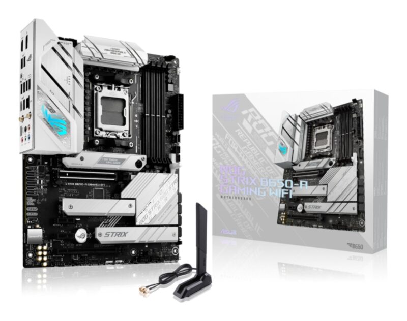 Mainboard|ASUS|AMD B650|SAM5|ATX|Memory DDR5|Memory slots 4|2xPCI-Express 4.0 1x|1xPCI-Express 4.0 16x|3xM.2|1xHDMI|1xDisplayPort|4xUSB 2.0|3xUSB 3.2|2xUSB-C|1xRJ45|5xAudio port|ROGSTRIXB650-AGAMWIFI Mainboard|ASUS|AMD B650|SAM5|ATX|Memory DDR5|Memory slots 4|2xPCI-Express 4.0 1x|1xPCI-Express 4.0 16x|3xM.2|1xHDMI|1xDisplayPort|4xUSB 2.0|3xUSB 3.2|2xUSB-C|1xRJ45|5xAudio port|ROGSTRIXB650-AGAMWIFI