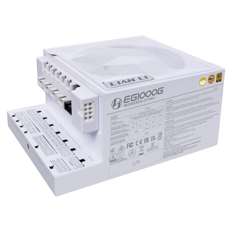 Power Supply|LIAN LI|EDGE GOLD 1000|1000 Watts|Efficiency 80 PLUS GOLD|PFC Active|G9P.EG1000G.WH00.EU Power Supply|LIAN LI|EDGE GOLD 1000|1000 Watts|Efficiency 80 PLUS GOLD|PFC Active|G9P.EG1000G.WH00.EU