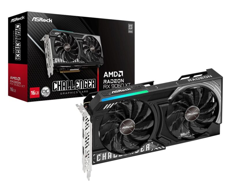 Graphics Card|ASROCK|AMD Radeon RX 9060 XT|16 GB|GDDR6|128 bit|PCIE 5.0 16x|Dual Slot Fansink|RX9060XTCL16GO Graphics Card|ASROCK|AMD Radeon RX 9060 XT|16 GB|GDDR6|128 bit|PCIE 5.0 16x|Dual Slot Fansink|RX9060XTCL16GO