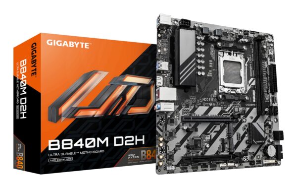 Mainboard|GIGABYTE|AMD B840|Socket AM5|micro ATX|RAM DDR5-SDRAM|2xSlots|2xNumber of M.2 (M) slots|B840MD2H1.2 Mainboard|GIGABYTE|AMD B840|Socket AM5|micro ATX|RAM DDR5-SDRAM|2xSlots|2xNumber of M.2 (M) slots|B840MD2H1.2