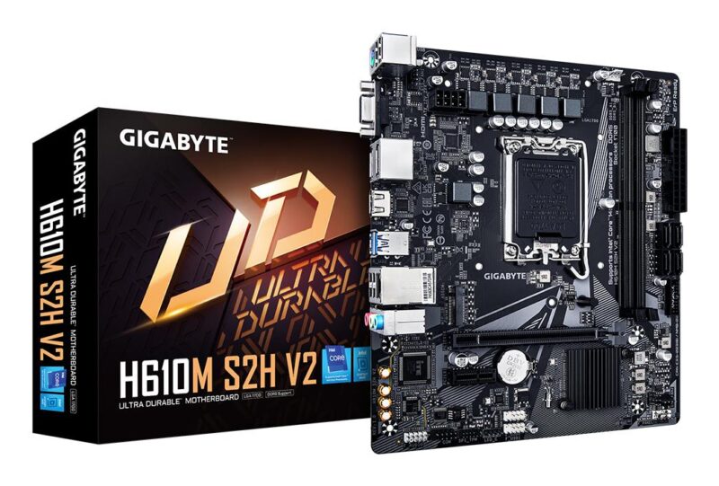 Mainboard|GIGABYTE|Intel H610|LGA1700|Micro-ATX|Memory DDR5|Memory slots 2|1xPCI-Express 3.0 1x|1xPCI-Express 4.0 16x|1xM.2|1x15pin D-sub|1xHDMI|2xDisplayPort|4xUSB 2.0|2xUSB 3.2|1xPS/2|1xRJ45|3xAudio port|H610MS2HV21.0 Mainboard|GIGABYTE|Intel H610|LGA1700|Micro-ATX|Memory DDR5|Memory slots 2|1xPCI-Express 3.0 1x|1xPCI-Express 4.0 16x|1xM.2|1x15pin D-sub|1xHDMI|2xDisplayPort|4xUSB 2.0|2xUSB 3.2|1xPS/2|1xRJ45|3xAudio port|H610MS2HV21.0