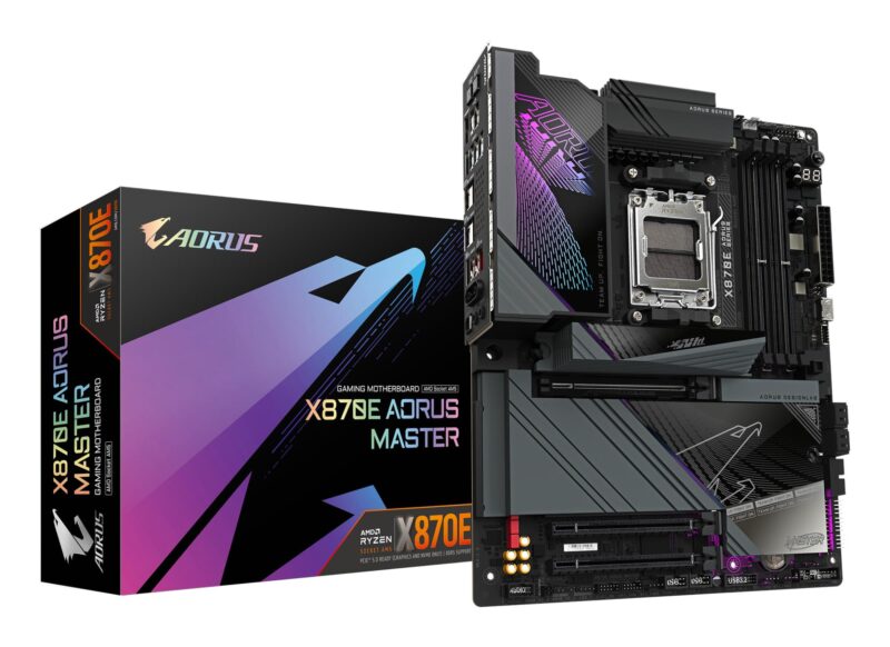 Mainboard|GIGABYTE|AMD X870E|SAM5|ATX|Memory DDR5|Memory slots 4|1xPCI-Express 3.0 4x|1xPCI-Express 4.0 4x |1xPCI-Express 5.0 16x|4xM.2|1xHDMI|2xUSB 2.0|8xUSB 3.2|2xUSB-C|1xOptical S/PDIF|1xRJ45|2xAudio port|X870EAORUSMASTER Mainboard|GIGABYTE|AMD X870E|SAM5|ATX|Memory DDR5|Memory slots 4|1xPCI-Express 3.0 4x|1xPCI-Express 4.0 4x |1xPCI-Express 5.0 16x|4xM.2|1xHDMI|2xUSB 2.0|8xUSB 3.2|2xUSB-C|1xOptical S/PDIF|1xRJ45|2xAudio port|X870EAORUSMASTER