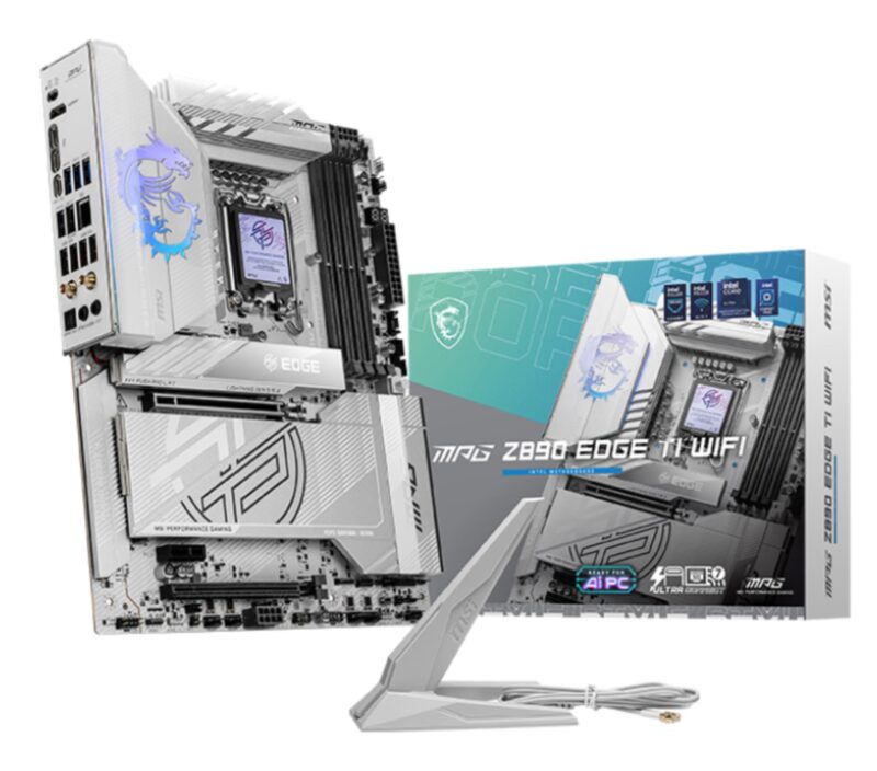 Mainboard|MSI|Intel Z890|LGA1851|ATX|Memory DDR5|Memory slots 4|1xPCI-Express 1x|2xPCI-Express 16x|5xM.2|1xHDMI|1xAudio-In|1xAudio-Out|1xUSB 2.0|4xUSB 3.0|4xUSB 3.1|1xUSB-C|1xOptical S/PDIF|1xRJ45|2xThunderbolt|MPGZ890EDGETIWIFI Mainboard|MSI|Intel Z890|LGA1851|ATX|Memory DDR5|Memory slots 4|1xPCI-Express 1x|2xPCI-Express 16x|5xM.2|1xHDMI|1xAudio-In|1xAudio-Out|1xUSB 2.0|4xUSB 3.0|4xUSB 3.1|1xUSB-C|1xOptical S/PDIF|1xRJ45|2xThunderbolt|MPGZ890EDGETIWIFI