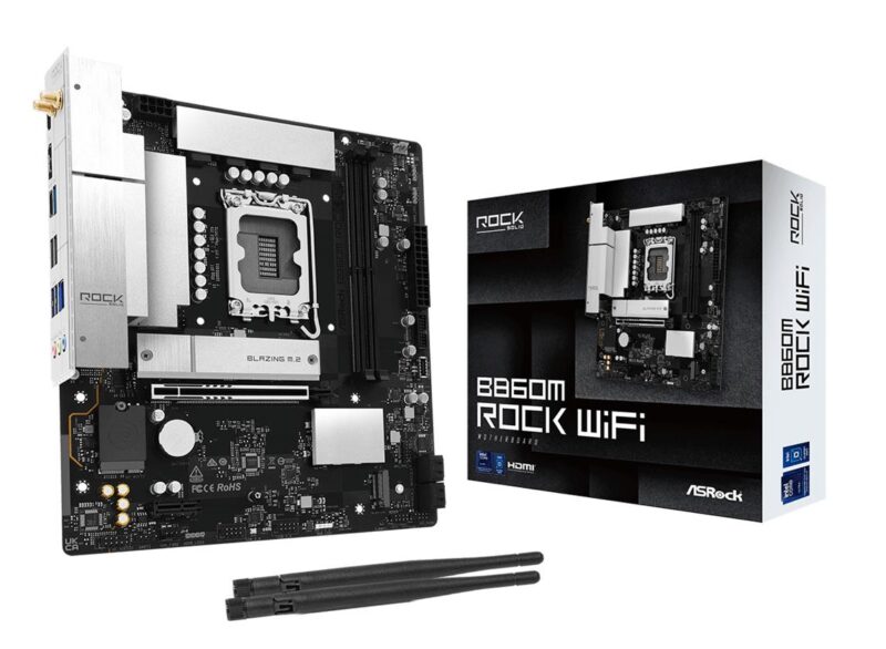 Mainboard|ASROCK|Intel B860|LGA 1851 (Socket V1)|micro ATX|RAM DDR5-SDRAM|2xSlots|Wi-Fi Yes|Bluetooth Yes|1xNumber of M.2 (M) slots|B860MROCKWIFI Mainboard|ASROCK|Intel B860|LGA 1851 (Socket V1)|micro ATX|RAM DDR5-SDRAM|2xSlots|Wi-Fi Yes|Bluetooth Yes|1xNumber of M.2 (M) slots|B860MROCKWIFI