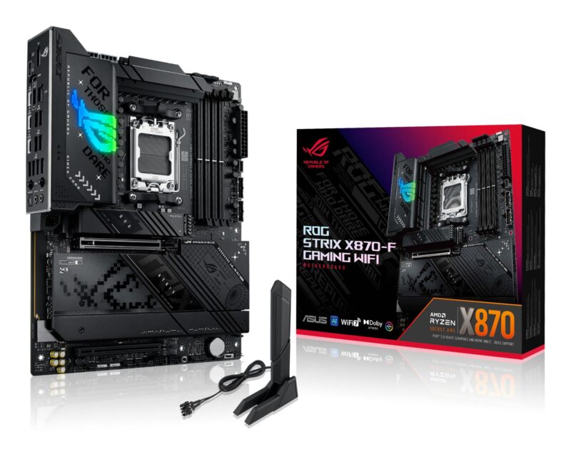 Mainboard|ASUS|AMD X870|SAM5|ATX|Memory DDR5|Memory slots 4|1xPCI-Express 4.0 16x|1xPCI-Express 5.0 16x|4xM.2|1xHDMI|1xDisplayPort|1xAudio-In|1xAudio-Out|5xUSB 3.2|1xUSB-C|2xUSB4|1xRJ45|ROGSTRIXX870-FGAMWIFI Mainboard|ASUS|AMD X870|SAM5|ATX|Memory DDR5|Memory slots 4|1xPCI-Express 4.0 16x|1xPCI-Express 5.0 16x|4xM.2|1xHDMI|1xDisplayPort|1xAudio-In|1xAudio-Out|5xUSB 3.2|1xUSB-C|2xUSB4|1xRJ45|ROGSTRIXX870-FGAMWIFI