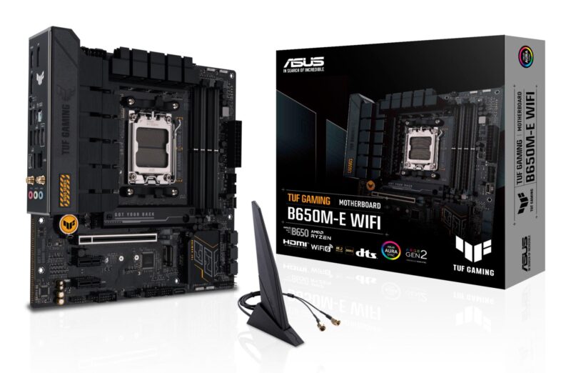 Mainboard|ASUS|AMD B650|SAM5|Micro-ATX|Memory DDR5|Memory slots 4|2xPCI-Express 4.0 1x|1xPCI-Express 4.0 16x|2xM.2|1xHDMI|2xDisplayPort|4xUSB 2.0|2xUSB 3.2|2xUSB-C|1xRJ45|3xAudio port|TUFGAMINGB650M-EWIFI Mainboard|ASUS|AMD B650|SAM5|Micro-ATX|Memory DDR5|Memory slots 4|2xPCI-Express 4.0 1x|1xPCI-Express 4.0 16x|2xM.2|1xHDMI|2xDisplayPort|4xUSB 2.0|2xUSB 3.2|2xUSB-C|1xRJ45|3xAudio port|TUFGAMINGB650M-EWIFI