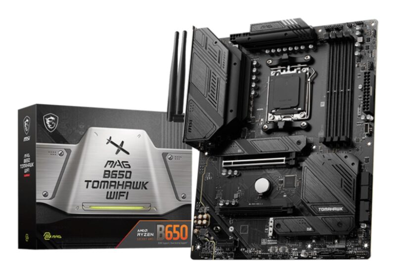 Mainboard|MSI|AMD B650|SAM5|ATX|Memory DDR5|Memory slots 4|1xPCI-Express 1x|2xPCI-Express 16x|3xM.2|1xHDMI|1xDisplayPort|2xUSB 2.0|7xUSB 3.2|1xUSB-C|1xOptical S/PDIF|1xRJ45|5xAudio port|MAGB650TOMAHAWKWIFI Mainboard|MSI|AMD B650|SAM5|ATX|Memory DDR5|Memory slots 4|1xPCI-Express 1x|2xPCI-Express 16x|3xM.2|1xHDMI|1xDisplayPort|2xUSB 2.0|7xUSB 3.2|1xUSB-C|1xOptical S/PDIF|1xRJ45|5xAudio port|MAGB650TOMAHAWKWIFI
