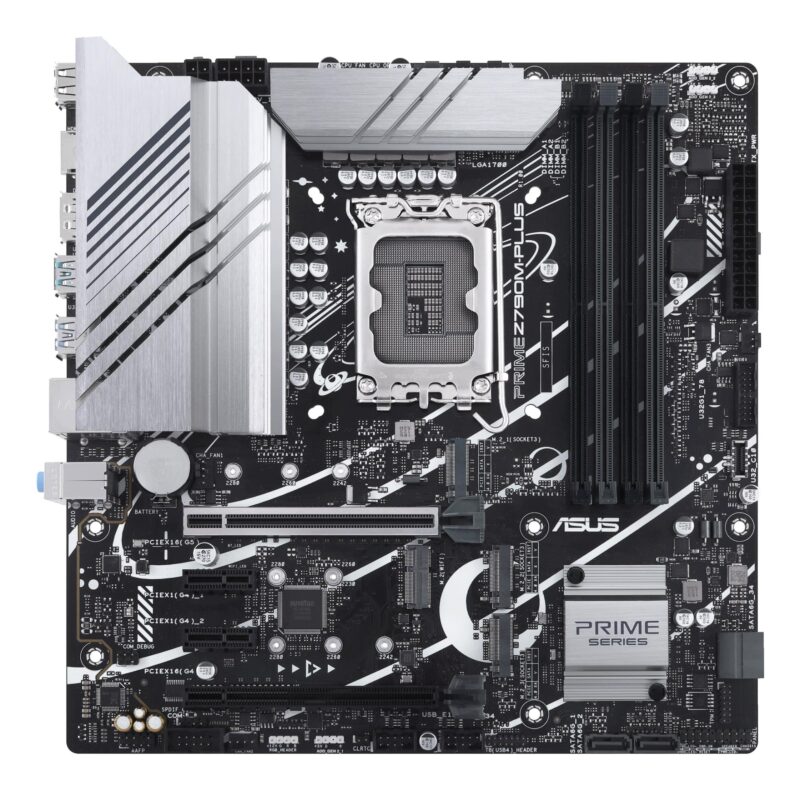 Mainboard|ASUS|Intel Z790|LGA1700|Micro-ATX|Memory DDR5|Memory slots 4|2xPCI-Express 4.0 1x|1xPCI-Express 4.0 16x|1xPCI-Express 5.0 16x|3xM.2|1xHDMI|1xDisplayPort|2xUSB 2.0|5xUSB 3.2|1xUSB-C|1xRJ45|3xAudio port|PRIMEZ790M-PLUS Mainboard|ASUS|Intel Z790|LGA1700|Micro-ATX|Memory DDR5|Memory slots 4|2xPCI-Express 4.0 1x|1xPCI-Express 4.0 16x|1xPCI-Express 5.0 16x|3xM.2|1xHDMI|1xDisplayPort|2xUSB 2.0|5xUSB 3.2|1xUSB-C|1xRJ45|3xAudio port|PRIMEZ790M-PLUS