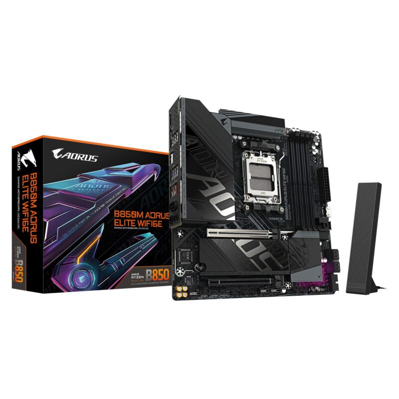 Mainboard|GIGABYTE|AMD B850|Socket AM5|micro ATX|RAM DDR5-SDRAM|4xSlots|Wi-Fi Yes|Bluetooth Yes|2xNumber of M.2 (M) slots|B850M AORUS ELITE WIFI6E (rev. 1.x)|B850MAELTWF6E1.1 Mainboard|GIGABYTE|AMD B850|Socket AM5|micro ATX|RAM DDR5-SDRAM|4xSlots|Wi-Fi Yes|Bluetooth Yes|2xNumber of M.2 (M) slots|B850M AORUS ELITE WIFI6E (rev. 1.x)|B850MAELTWF6E1.1