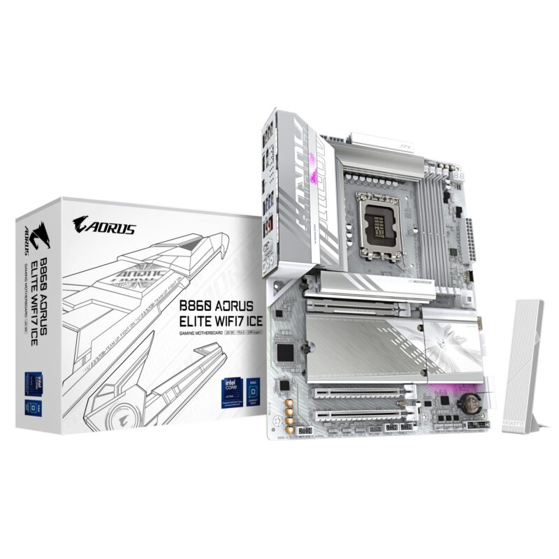 Mainboard|GIGABYTE|Intel B860 Express|LGA1851|ATX|Memory DDR5|Memory slots 4|3xPCI-Express 16x|2xM.2|1xHDMI|1xDisplayPort|1xAudio-In|1xAudio-Out|4xUSB 2.0|6xUSB 3.2|1xUSB-C|1xOptical S/PDIF|1xRJ45|B860AELITEWF7ICE1.0 Mainboard|GIGABYTE|Intel B860 Express|LGA1851|ATX|Memory DDR5|Memory slots 4|3xPCI-Express 16x|2xM.2|1xHDMI|1xDisplayPort|1xAudio-In|1xAudio-Out|4xUSB 2.0|6xUSB 3.2|1xUSB-C|1xOptical S/PDIF|1xRJ45|B860AELITEWF7ICE1.0