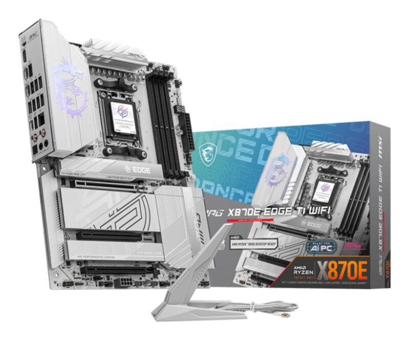 Mainboard|MSI|AMD X870E|SAM5|ATX|Memory DDR5|Memory slots 4|3xPCI-Express 16x|4xM.2|1xHDMI|1xAudio-In|1xAudio-Out|4xUSB 2.0|5xUSB 3.2|3xUSB-C|1xOptical S/PDIF|1xRJ45|MPGX870EEDGETIWIFI Mainboard|MSI|AMD X870E|SAM5|ATX|Memory DDR5|Memory slots 4|3xPCI-Express 16x|4xM.2|1xHDMI|1xAudio-In|1xAudio-Out|4xUSB 2.0|5xUSB 3.2|3xUSB-C|1xOptical S/PDIF|1xRJ45|MPGX870EEDGETIWIFI