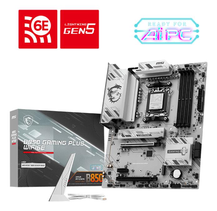 Mainboard|MSI|AMD B850|SAM5|ATX|Memory DDR5|Memory slots 4|B850GAMINGPLUSWIFI6E Mainboard|MSI|AMD B850|SAM5|ATX|Memory DDR5|Memory slots 4|B850GAMINGPLUSWIFI6E