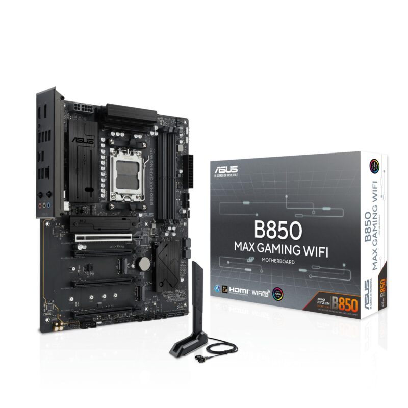 Mainboard|ASUS|AMD B850|Socket AM5|ATX|RAM DDR5-SDRAM|4xSlots|Wi-Fi Yes|Bluetooth Yes|3xNumber of M.2 (M) slots|B850MAXGAMINGWIFI Mainboard|ASUS|AMD B850|Socket AM5|ATX|RAM DDR5-SDRAM|4xSlots|Wi-Fi Yes|Bluetooth Yes|3xNumber of M.2 (M) slots|B850MAXGAMINGWIFI