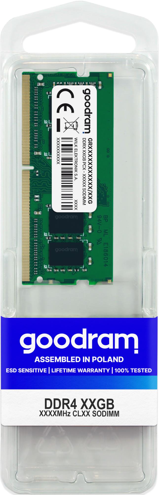 NB MEMORY 8GB PC25600 DDR4/SO GR3200S464L22S/8G GOODRAM NB MEMORY 8GB PC25600 DDR4/SO GR3200S464L22S/8G GOODRAM