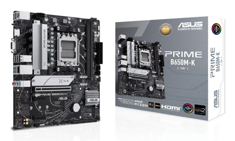 Mainboard|ASUS|AMD B650|SAM5|Micro-ATX|Memory DDR5|Memory slots 2|2xPCI-Express 4.0 1x|1xPCI-Express 4.0 16x|2xM.2|1x15pin D-sub|1xHDMI|4xUSB 2.0|4xUSB 3.2|1xPS/2|1xRJ45|3xAudio port|PRIMEB650M-K