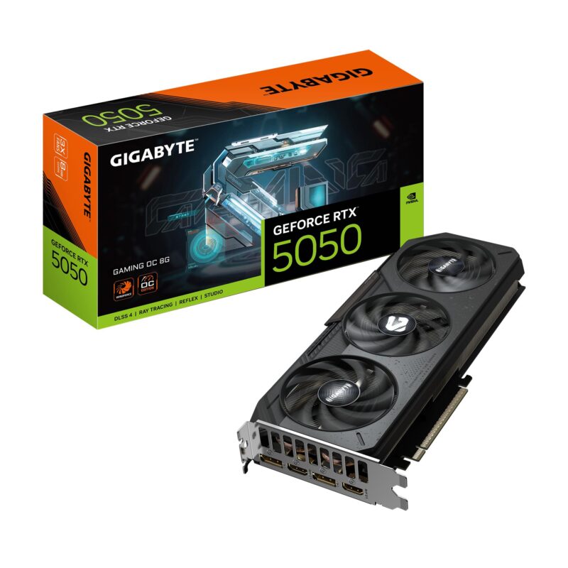 Graphics Card|GIGABYTE|NVIDIA GeForce RTX 5050|8 GB|GDDR6|128 bit|PCIE 5.0 16x|GPU 2632 MHz|Triple slot Fansink|GV-N5050GAMINGOC-8GD1.0