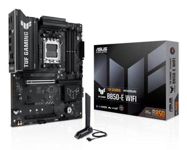 Mainboard|ASUS|AMD B850|SAM5|ATX|Memory DDR5|Memory slots 4|1xPCI-Express 4.0 1x|1xPCI-Express 4.0 16x|1xPCI-Express 5.0 16x|3xM.2|1xHDMI|1xDisplayPort|3xUSB 2.0|4xUSB 3.2|1xUSB-C|1xRJ45|3xAudio port|TUFGAMINGB850-EWIFI