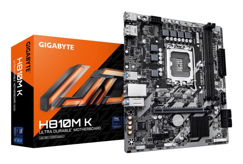 Mainboard|GIGABYTE|Intel H810|LGA1851|Micro-ATX|Memory DDR5|Memory slots 2|H810MK1.0 Mainboard|GIGABYTE|Intel H810|LGA1851|Micro-ATX|Memory DDR5|Memory slots 2|H810MK1.0