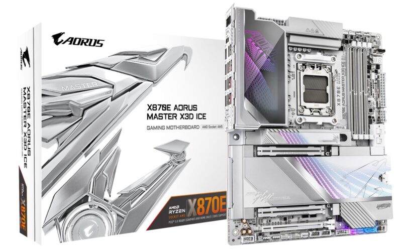 Mainboard|GIGABYTE|AMD X870E|Socket AM5|ATX|RAM DDR5-SDRAM|4xSlots|Wi-Fi Yes|Bluetooth Yes|5xNumber of M.2 (M) slots|X870E A MASTER X ICE|X870EAMASTERXICE Mainboard|GIGABYTE|AMD X870E|Socket AM5|ATX|RAM DDR5-SDRAM|4xSlots|Wi-Fi Yes|Bluetooth Yes|5xNumber of M.2 (M) slots|X870E A MASTER X ICE|X870EAMASTERXICE