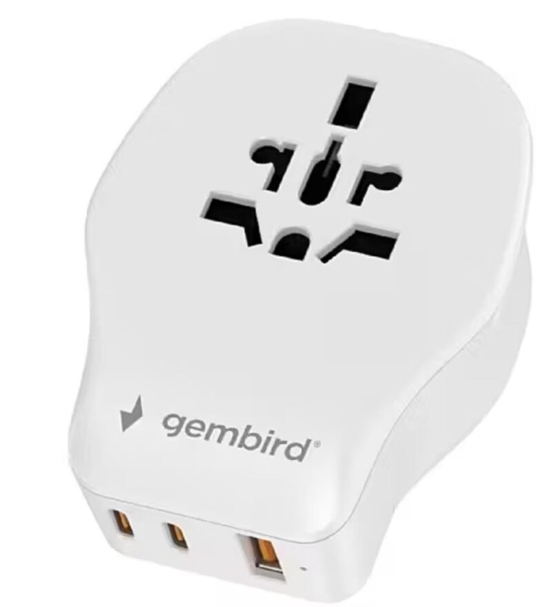 POWER ADAPTER TRAVEL 20W/WHITE TPA-1A2C20-02-W GEMBIRD POWER ADAPTER TRAVEL 20W/WHITE TPA-1A2C20-02-W GEMBIRD
