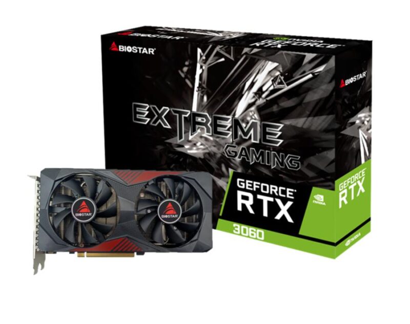 Graphics Card|BIOSTAR|NVIDIA GeForce RTX 3060|12 GB|GDDR6|192 bit|PCIE 4.0 16x|GPU 1320 MHz|Dual Slot Fansink|1xHDMI|3xDisplayPort|VN3606RML9 Graphics Card|BIOSTAR|NVIDIA GeForce RTX 3060|12 GB|GDDR6|192 bit|PCIE 4.0 16x|GPU 1320 MHz|Dual Slot Fansink|1xHDMI|3xDisplayPort|VN3606RML9