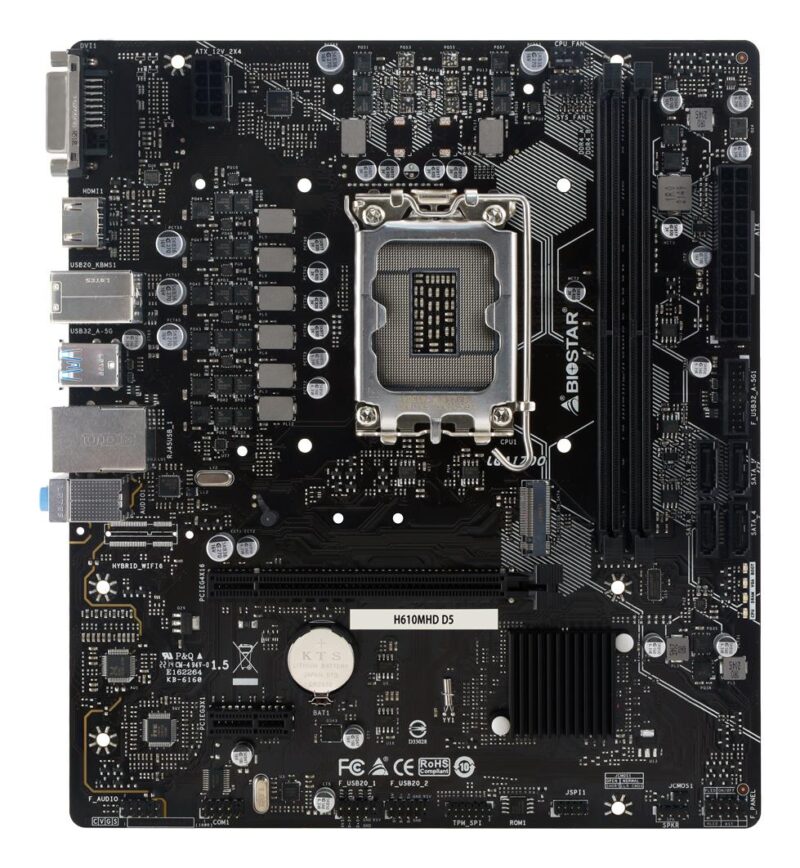 Mainboard|BIOSTAR|H610MHD D5|Intel H610|LGA 1700|micro ATX|RAM DDR5-SDRAM|2xSlots|H610MHDD5 Mainboard|BIOSTAR|H610MHD D5|Intel H610|LGA 1700|micro ATX|RAM DDR5-SDRAM|2xSlots|H610MHDD5
