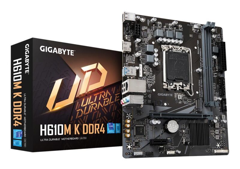 Mainboard|GIGABYTE|Intel H610|LGA1700|Micro-ATX|Memory DDR4|Memory slots 2|H610MKDDR42.0 Mainboard|GIGABYTE|Intel H610|LGA1700|Micro-ATX|Memory DDR4|Memory slots 2|H610MKDDR42.0