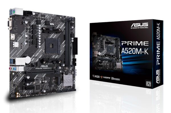 Mainboard|ASUS|AMD A520|SAM4|MicroATX|2xPCI-Express 3.0 1x|1xPCI-Express 3.0 16x|1xM.2|Memory DDR4|Memory slots 2|1x15pin D-sub|1xHDMI|2xUSB 2.0|4xUSB 3.2 type B|1xPS/2|3xStereo jack 3.5mm|1xRJ45|PRIMEA520M-K Mainboard|ASUS|AMD A520|SAM4|MicroATX|2xPCI-Express 3.0 1x|1xPCI-Express 3.0 16x|1xM.2|Memory DDR4|Memory slots 2|1x15pin D-sub|1xHDMI|2xUSB 2.0|4xUSB 3.2 type B|1xPS/2|3xStereo jack 3.5mm|1xRJ45|PRIMEA520M-K