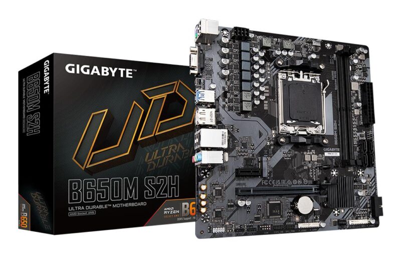 Mainboard|GIGABYTE|AMD B650|SAM5|Micro-ATX|Memory DDR5|Memory slots 2|B650MS2H1.4 Mainboard|GIGABYTE|AMD B650|SAM5|Micro-ATX|Memory DDR5|Memory slots 2|B650MS2H1.4