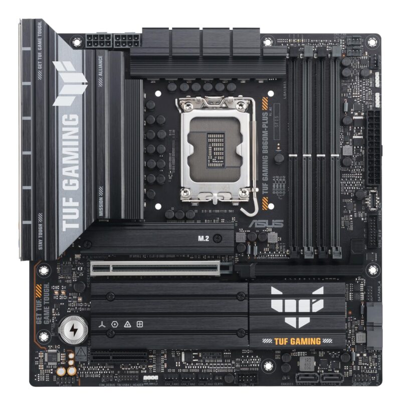 Mainboard|ASUS|Intel B860 Express|LGA1851|Micro-ATX|Memory slots 4|1xPCI-Express 4.0 4x |1xPCI-Express 5.0 16x|3xM.2|1xHDMI|1xDisplayPort|1xUSB 2.0|4xUSB 3.0|2xUSB 3.2|2xUSB-C|1xOptical S/PDIF|1xRJ45|5xAudio port|TUFGAMINGB860M-PLUS Mainboard|ASUS|Intel B860 Express|LGA1851|Micro-ATX|Memory slots 4|1xPCI-Express 4.0 4x |1xPCI-Express 5.0 16x|3xM.2|1xHDMI|1xDisplayPort|1xUSB 2.0|4xUSB 3.0|2xUSB 3.2|2xUSB-C|1xOptical S/PDIF|1xRJ45|5xAudio port|TUFGAMINGB860M-PLUS