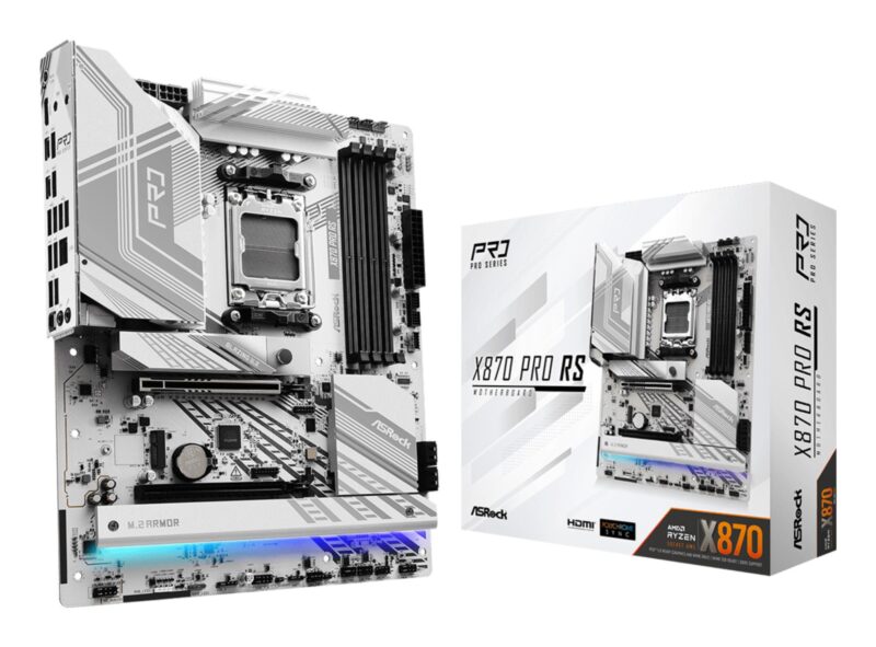 Mainboard|ASROCK|AMD X870|SAM5|ATX|Memory DDR5|Memory slots 4|1xPCI-Express 4.0 16x|1xPCI-Express 5.0 16x|4xM.2|1xHDMI|6xUSB 2.0|4xUSB 3.2|2xUSB-C|1xOptical S/PDIF|1xRJ45|2xAudio port|X870PRORS Mainboard|ASROCK|AMD X870|SAM5|ATX|Memory DDR5|Memory slots 4|1xPCI-Express 4.0 16x|1xPCI-Express 5.0 16x|4xM.2|1xHDMI|6xUSB 2.0|4xUSB 3.2|2xUSB-C|1xOptical S/PDIF|1xRJ45|2xAudio port|X870PRORS